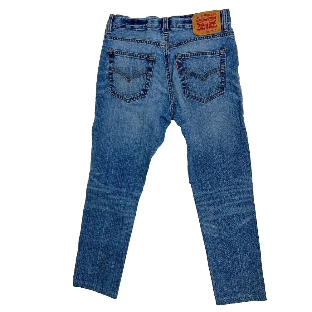 LEVI's 501 Skinny Jeans Blue Denim Children's 12 Hemmed Pants Adjustable Waist
